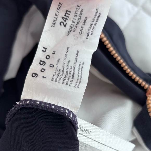 ⭒ 24M Gagou Tagou Navy Blue Swimsuit Orange Crab Ocean Long Sleeve Cover Zip  ⭒ - Picture 3 of 7